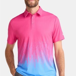 NWT, Pink and Blue Gradient Birdie Bound Polo Shirt